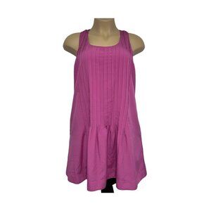 LAUREN RALPH LAUREN Sleeveless Dress w/Piano Pleats Size 14 Dark Pink Lined EUC‎